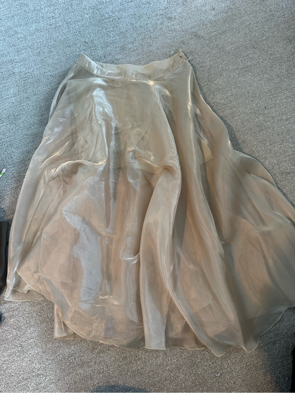 Anthropology Women's Shimmery Beige A-Line Skirt